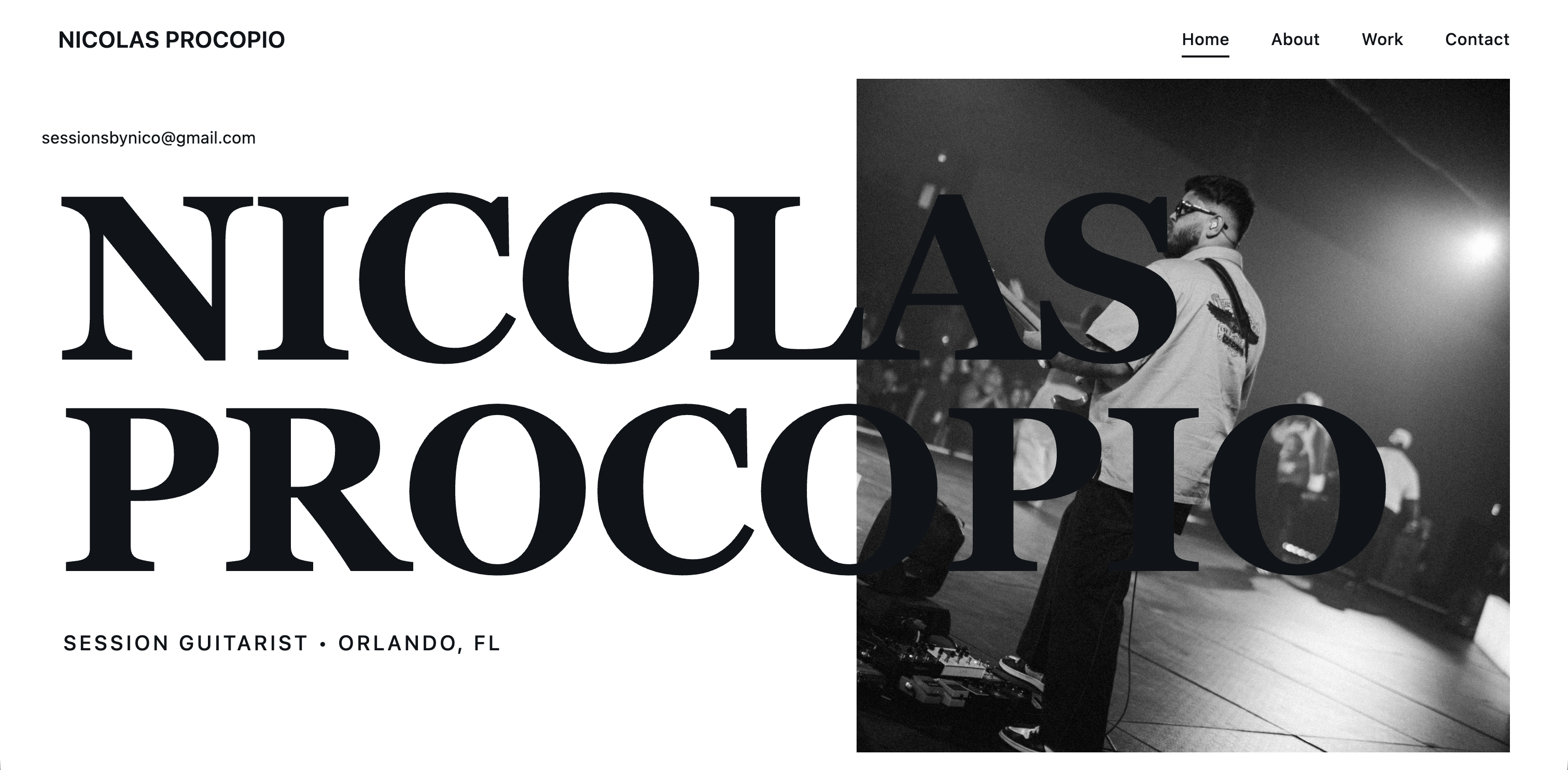 Nicolas Procopio Bio Website - Professional session guitarist portfolio by LX Web Design