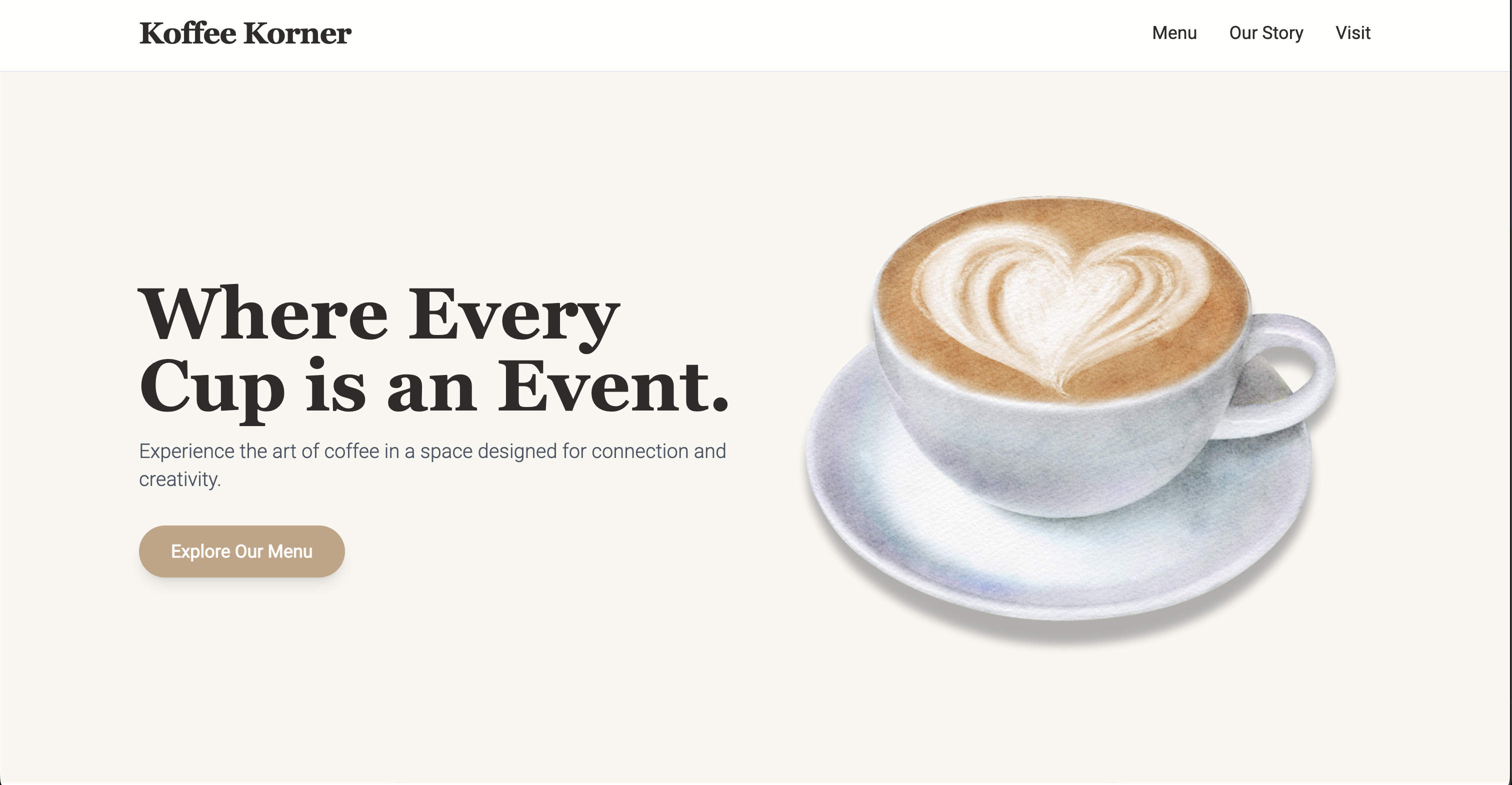 New coffee shop website after LX Web Design transformation